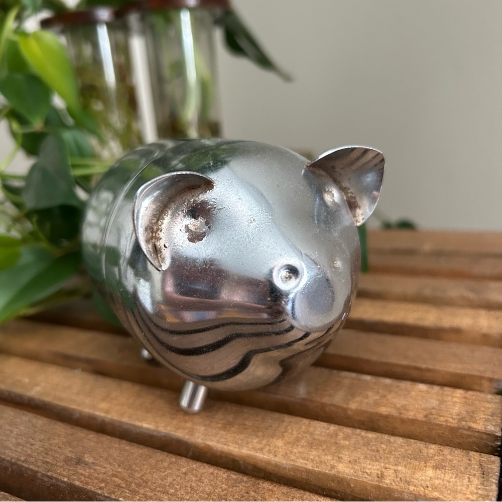 Silver Tone Coin Piggy Bank